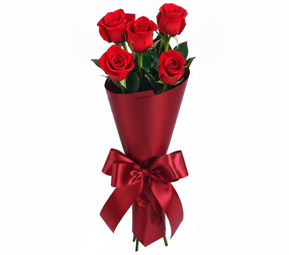 Букет 5 Красных роз Эдлесс Лав в Правдинске Нижегородской области