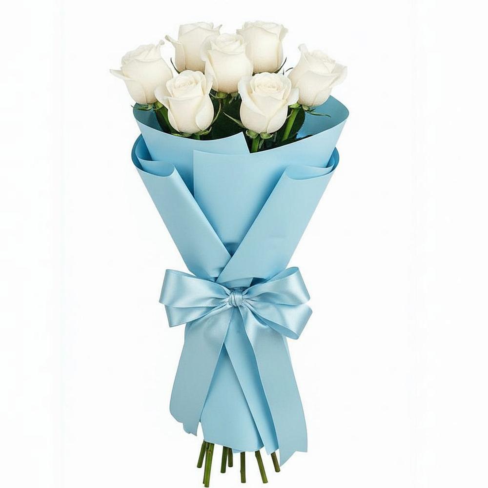 Букет 7 белых роз Проуд в Правдинске Нижегородской области