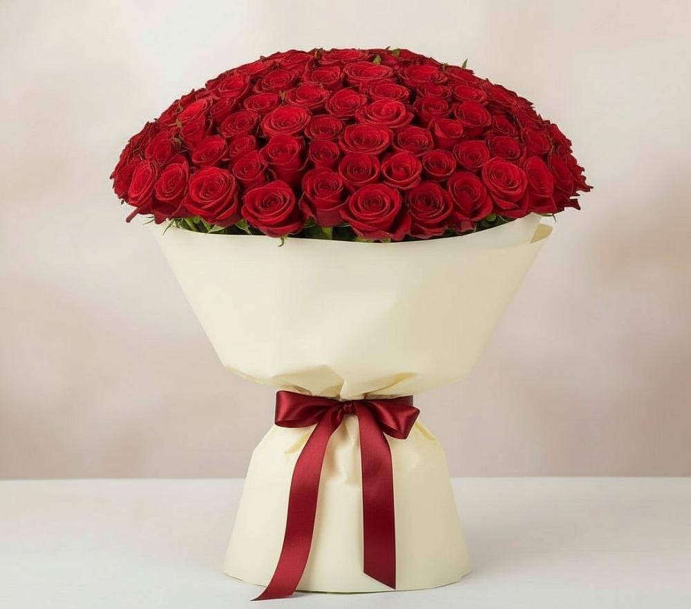 Букет 101 Красная роза Милано в Правдинске Нижегородской области