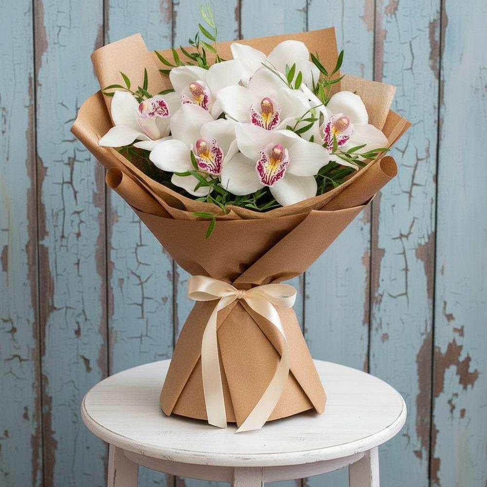 Букет цветов из: Орхидеи и Розы в Правдинске Нижегородской области