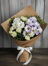 Букет цветов из:  Хризантемы и Розы в Правдинске Нижегородской области