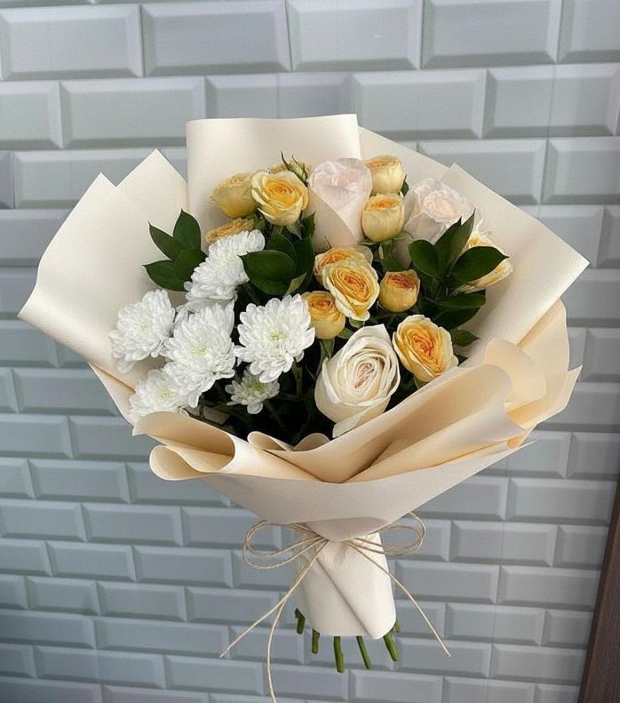 Букет цветов из: Розы и Хризантемы в Правдинске Нижегородской области