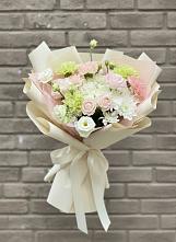 Букет цветов из:  Гвоздики, Розы, Лизиантусы и Хризантемы #REPLACE_PRED# Правдинске Нижегородской области