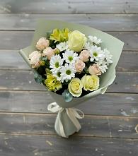 Букет цветов из:  Альстромерии, Розы и Хризантемы в Правдинске Нижегородской области