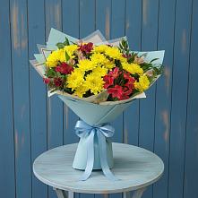 Букет цветов из:  Альстромерии и Хризантемы в Правдинске Нижегородской области