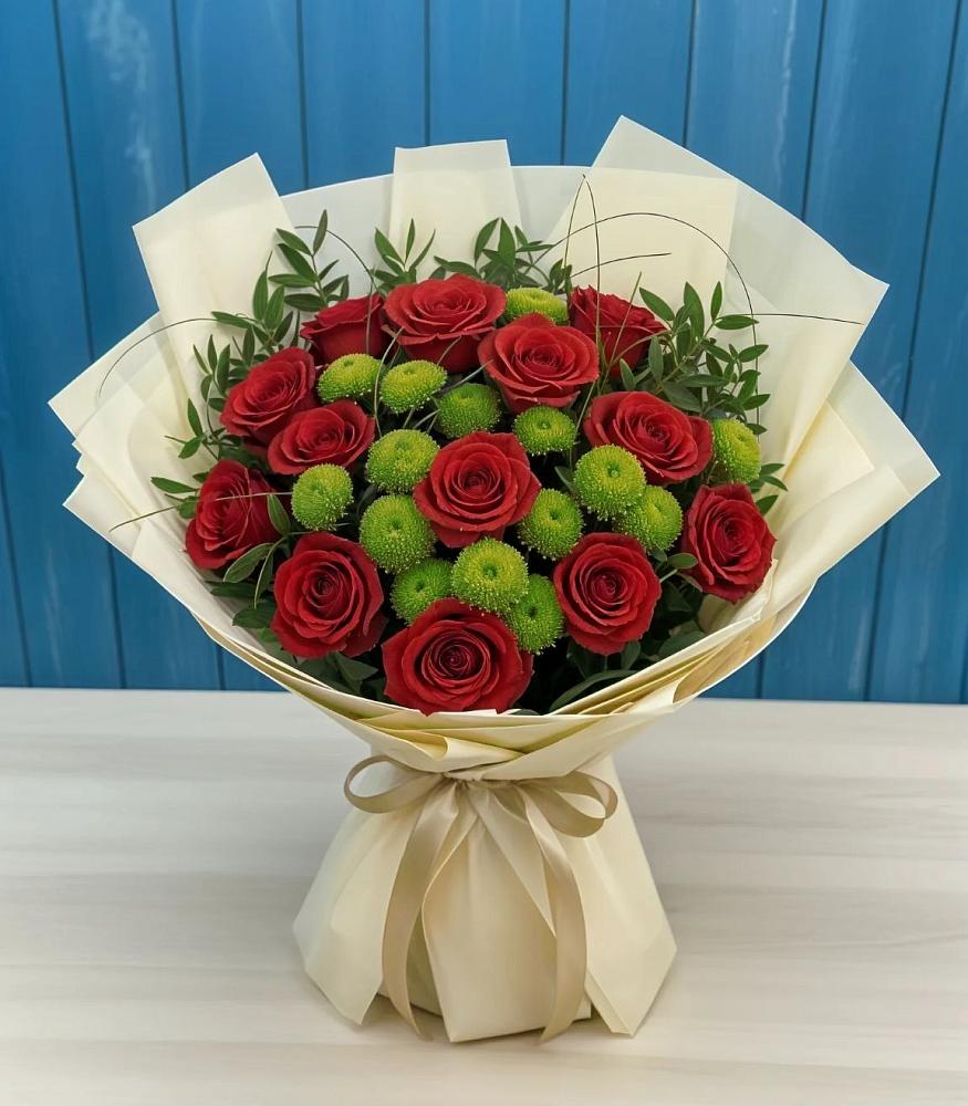 Букет цветов из: Розы и Хризантемы в Правдинске Нижегородской области